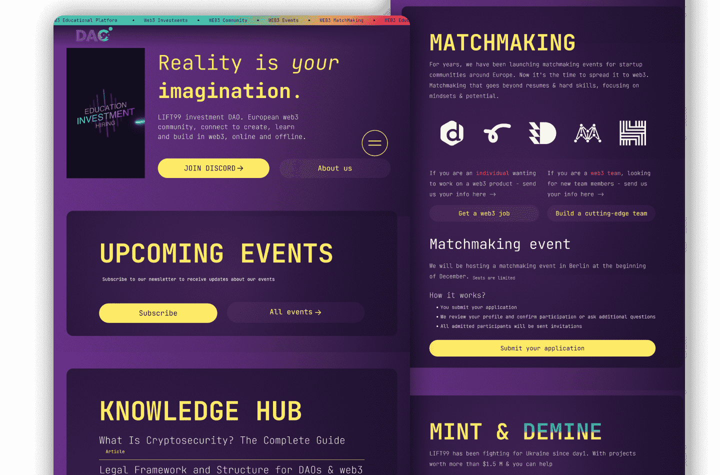 web design project for a web3 project